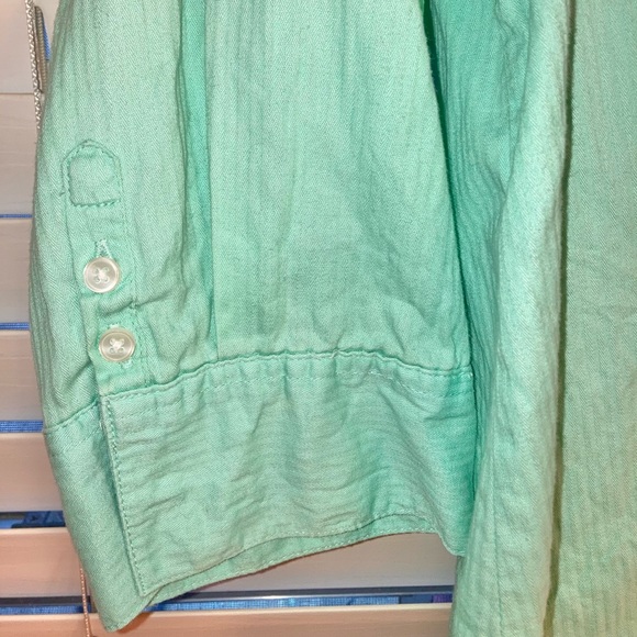 Kim Rogers Three Quarter Sleeve Mint Green Button Up - Picture 4 of 5